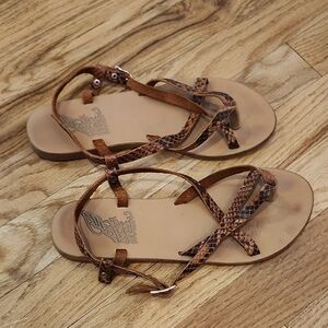 Ancient greek sandals brown snakeskin size 38